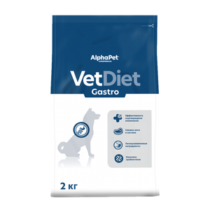 Сухой диетический корм AlphaPet VetDiet GASTRO для взрослых собак при острых расстройствах пищеварения, в реабилитационный период и при истощении