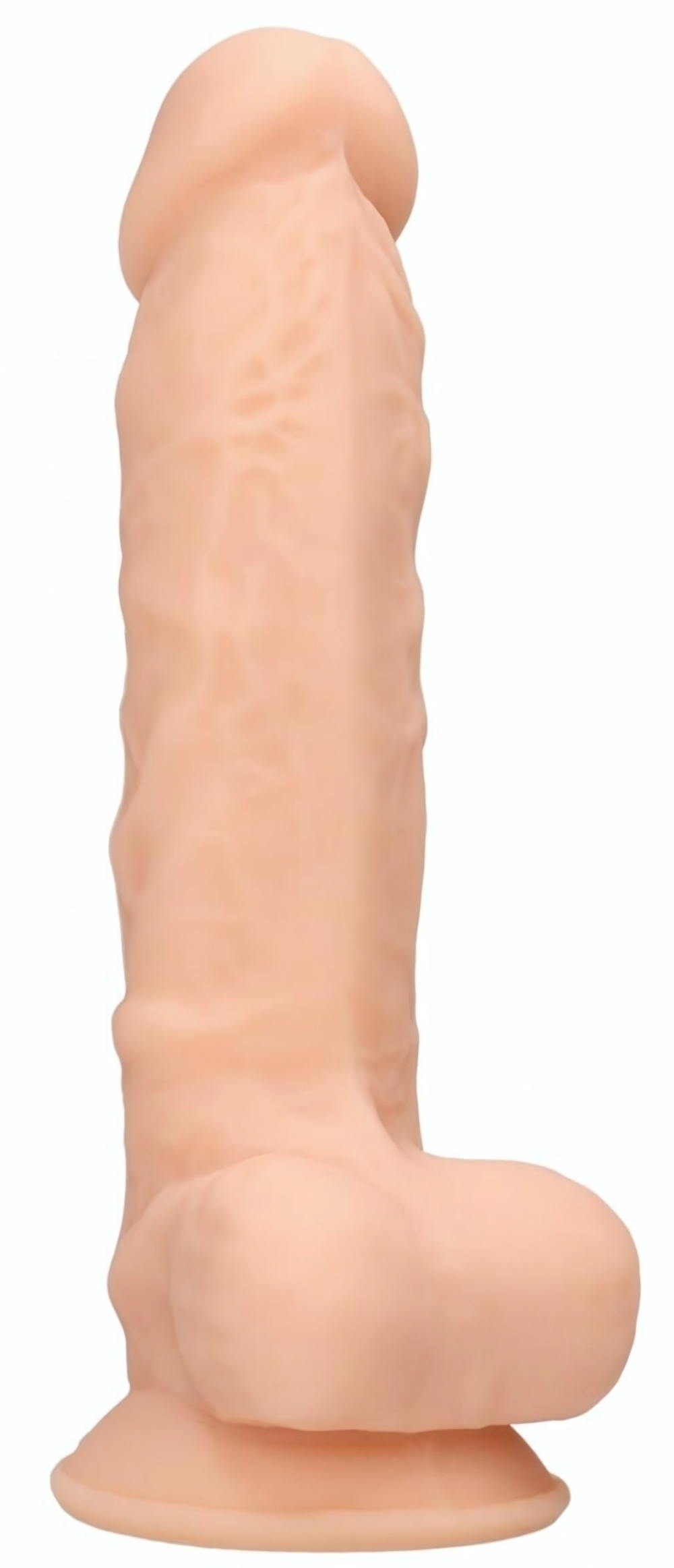 Телесный фаллоимитатор Silicone Dildo With Balls - 17,8 см. (Цвет: телесный)