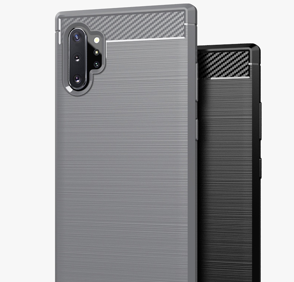 Чехол для Samsung Galaxy Note 10+ цвет Gray (серый), серия Carbon от Caseport