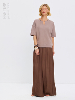 Плотная футболка из футера 2-нитки с V-вырезом HIGH TEMP