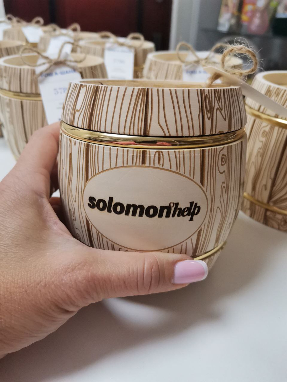 Подарочный бочонок с медом с брендированием для корпоративных подарков