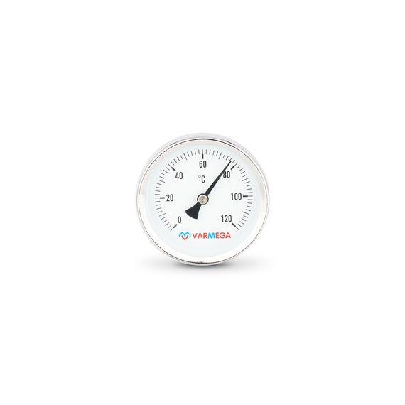 Термометр накладной Varmega 120 градусов 63мм НР 1/2&quot; L50мм 39597