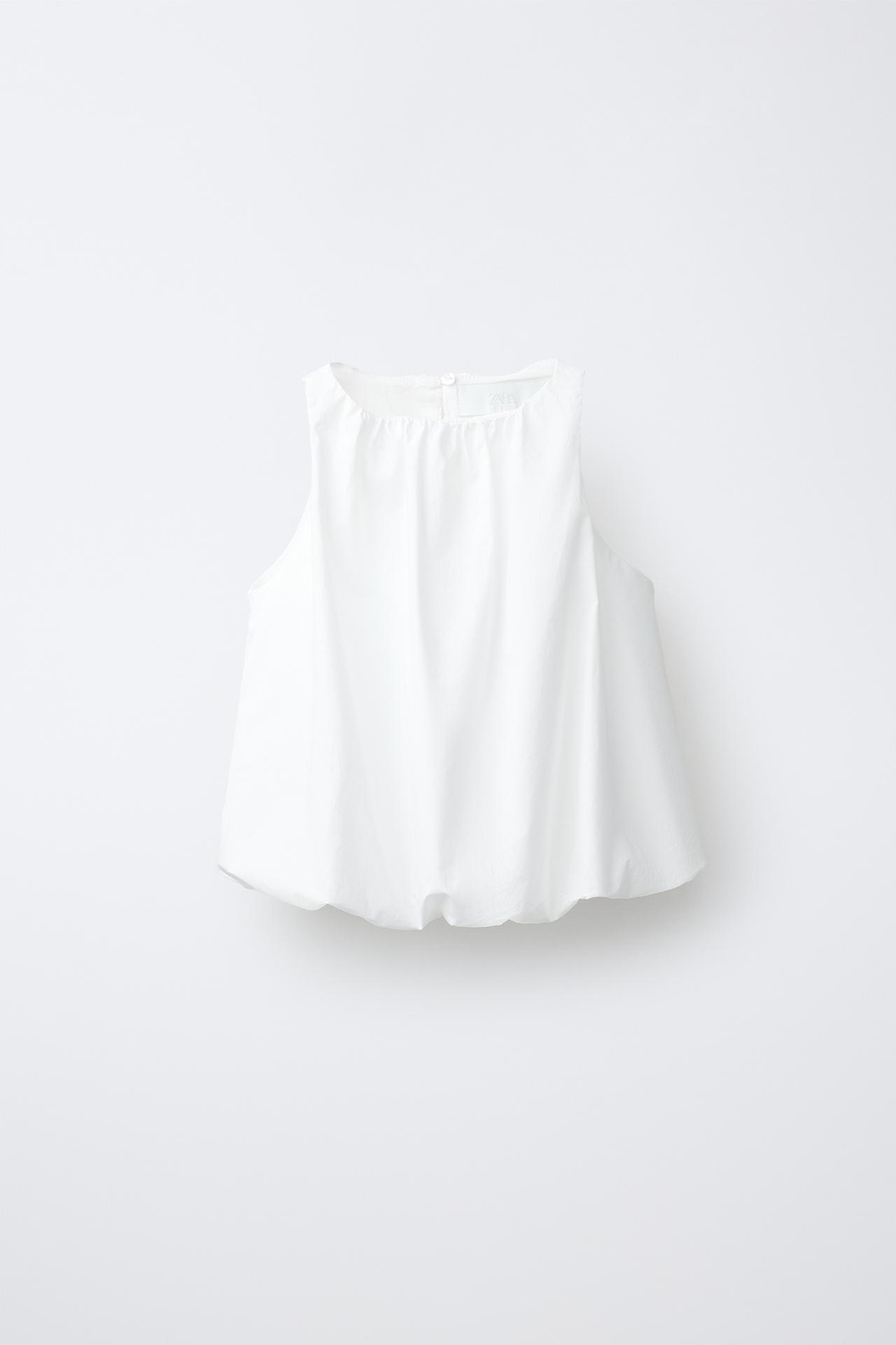 ZARA ТОП ИЗ ПОПЛИНА, БЕЛЫЙ