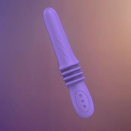 Фиолетовый вибратор Susie с возвратно-поступательными движениями - 25,2 см.