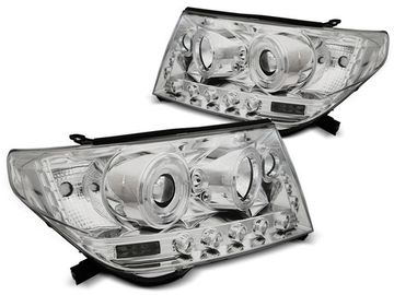 Передние фары Angel Eyes для Toyota Land Cruiser 200 (07-12) Chrome