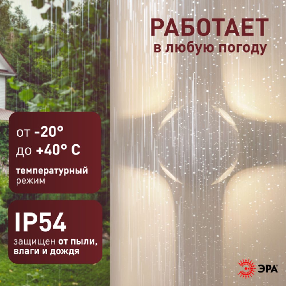 Светильник декоративный настенный светодиодный ЭРА WL10 WH 4х1Вт 3000К IP54 белый для интерьера и фасадов зданий | Фасадная декоративная подсветка