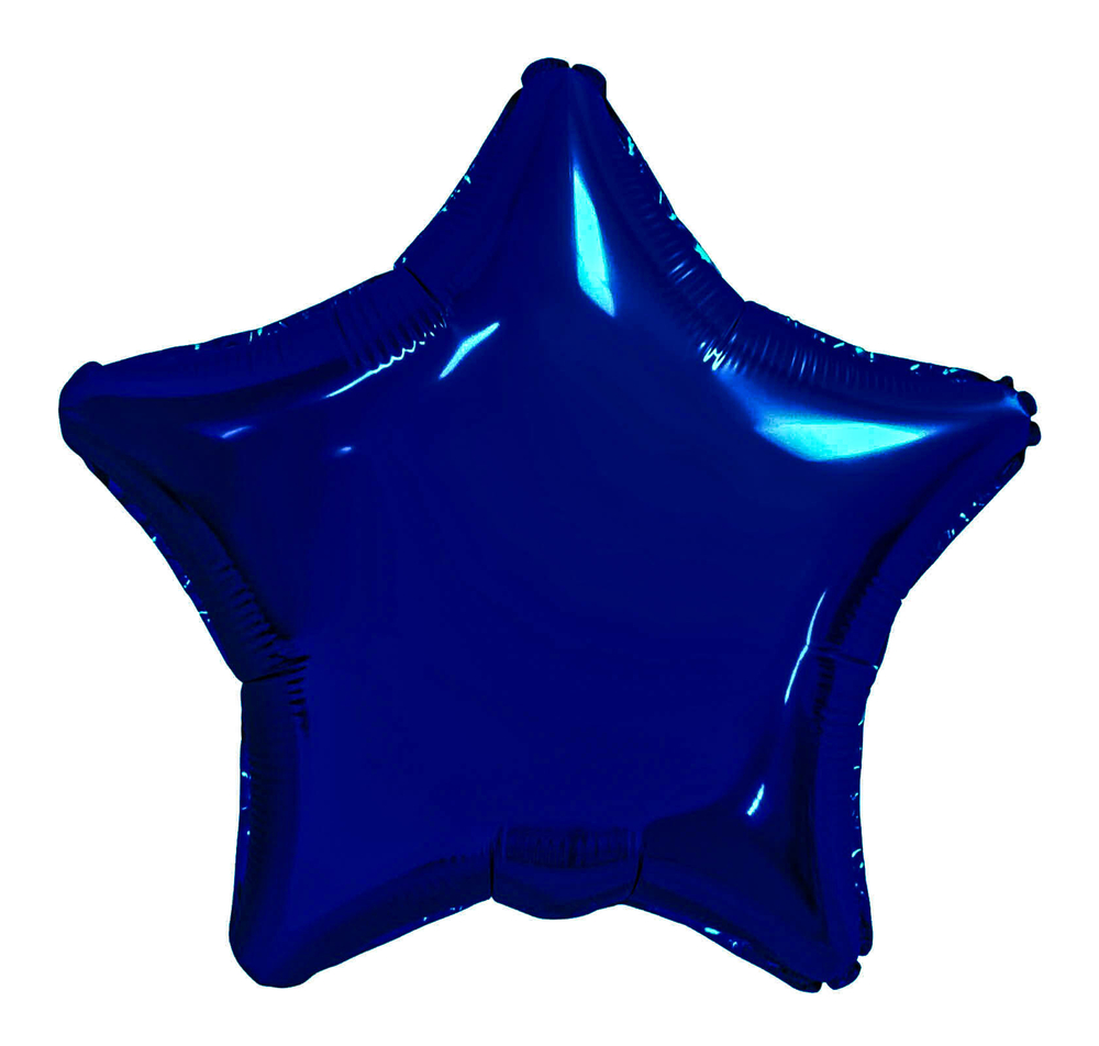 Шар (19''/48 см) Звезда, Темно-синий, 1 шт. З54