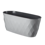 Горшок для цветов пластиковый 5л «Laurel» с дренажной вставкой серый