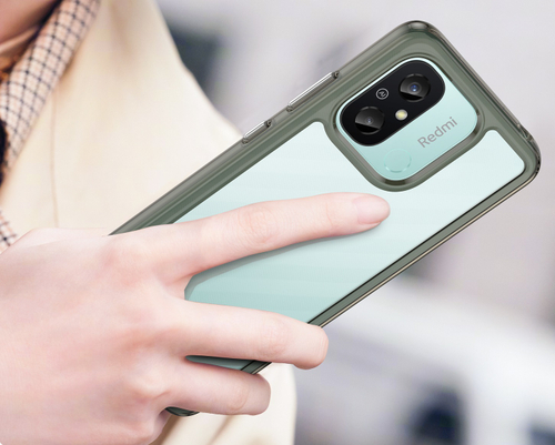 Усиленный чехол с мягкими рамками серого цвета для Xiaomi Redmi 12C, увеличенные защитные свойства