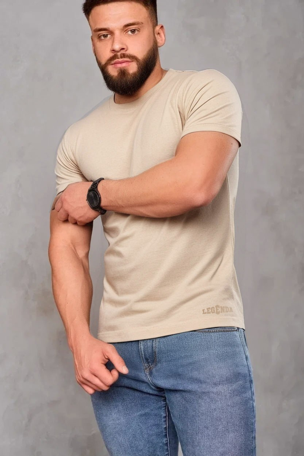 Футболка LEGENDA 3D Logo бежевая