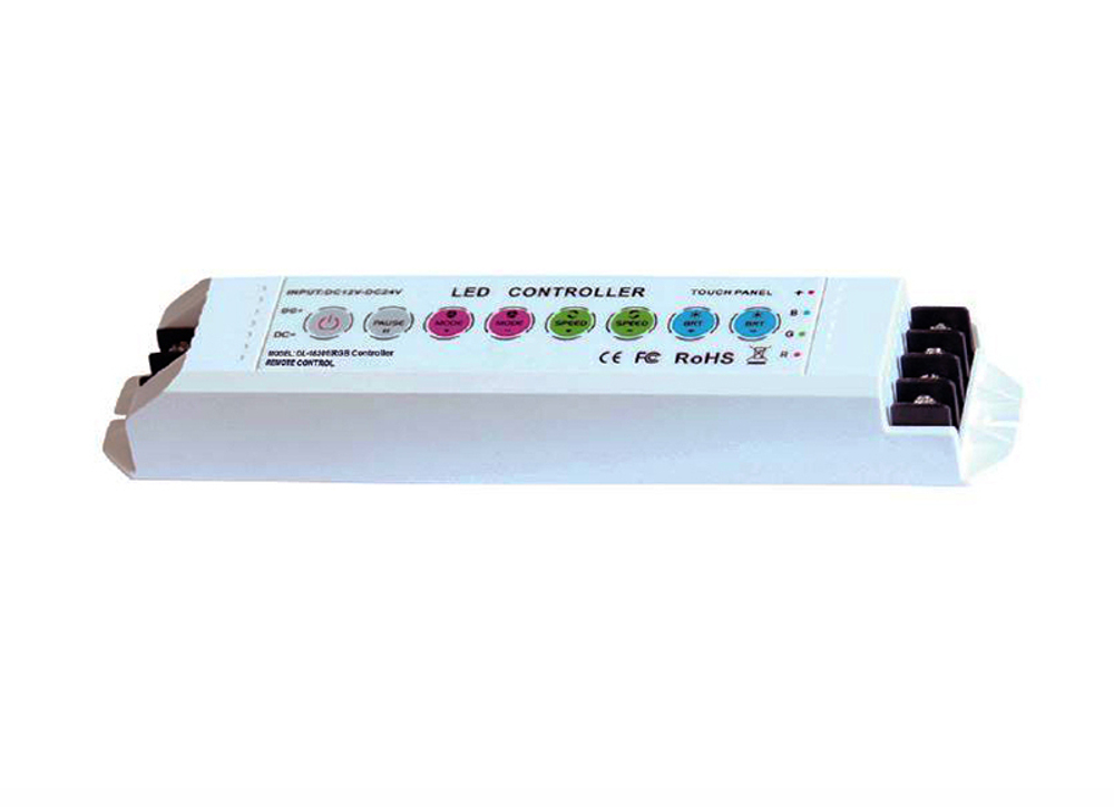 RGB контроллер с дистанционным пультом управления для светодиодных лент,  3 канала по 5А