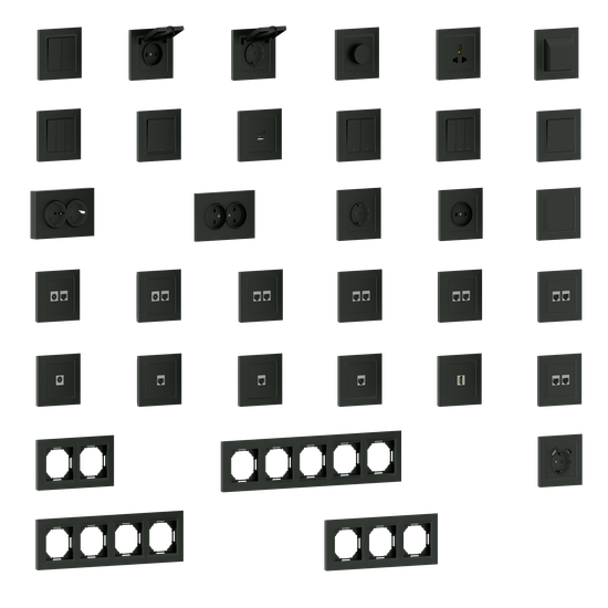 Рамка 3-я,  Wave матовый карбон,  серия A07