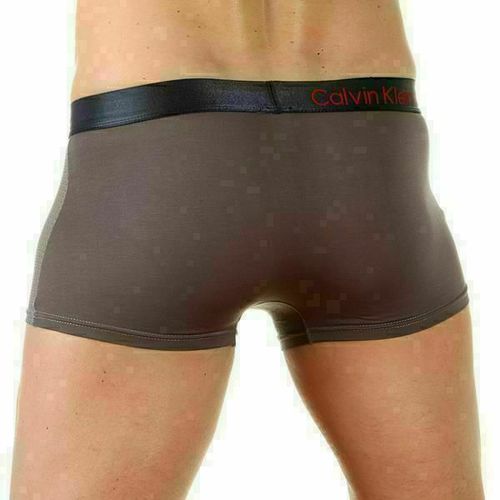 Мужские трусы боксеры серые Calvin Klein Boxer со вставкой