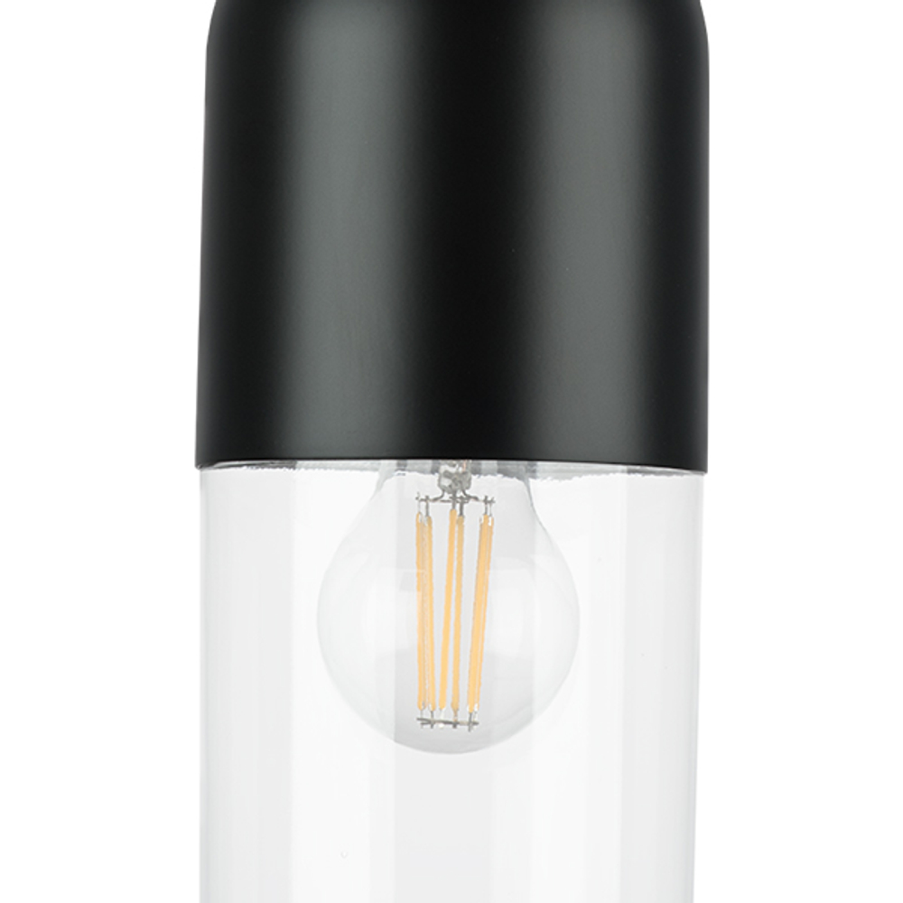 690517 Бра RAMO 1х40W E27 ЧЕРНЫЙ МАТОВЫЙ/ПРОЗРАЧНЫЙ