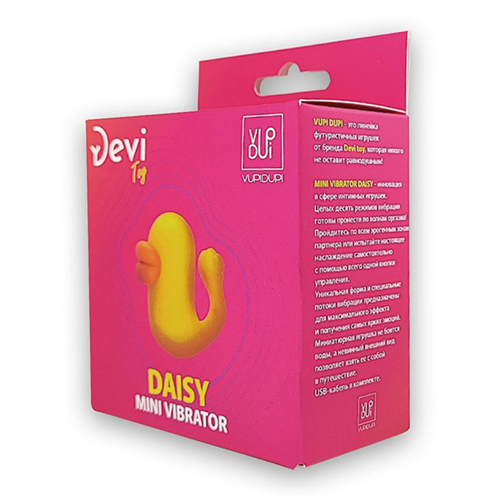 Мини-вибратор 4,1см в форме уточки Devi Mini Vibrator Daisy VD-105