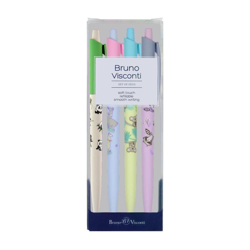 Набор ручек 0,5мм синяя "HappyClick. Sweet Animals" 4 шт (Альт) Набор ручек 0,5мм синяя "HappyClick. Sweet Animals" 4 шт (Альт)