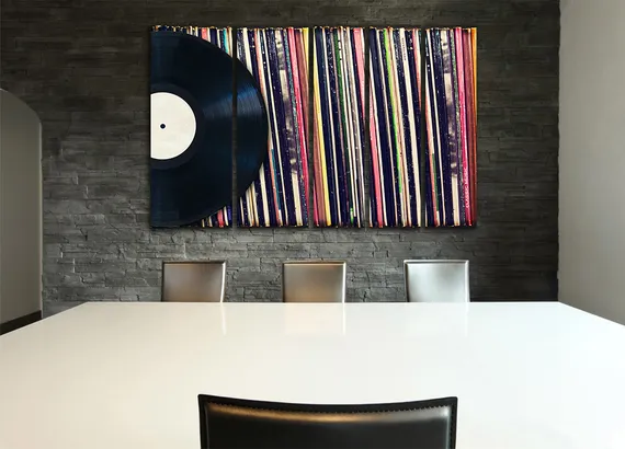 Модульная картина "Виниловые пластинки"