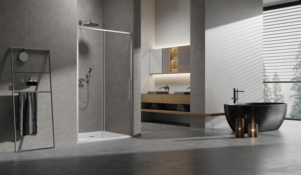 Душевая дверь Slim VDS-6SL130CL, 1300, хром, стекло прозрачное