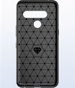 Чехол для LG V50 ThinQ цвет Black (черный), серия Carbon от Caseport