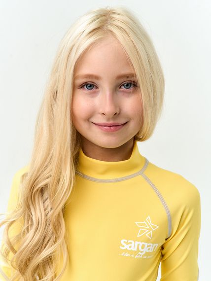 Футболка рашгард лонгслив Sargan Агидель UPF 50+  детская желтая