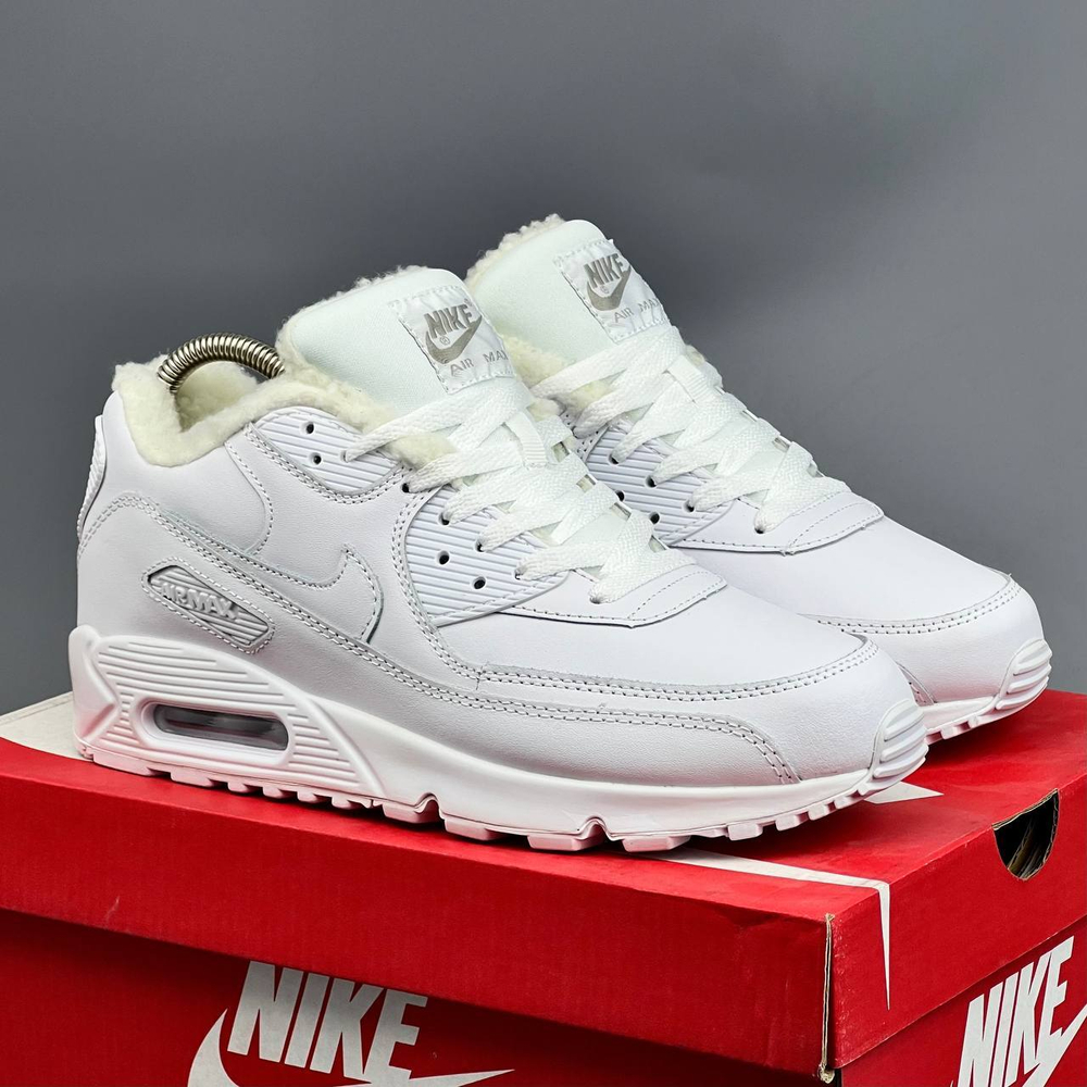 Кроссовки Nike Air Max 90 на меху #400 (бел.)
