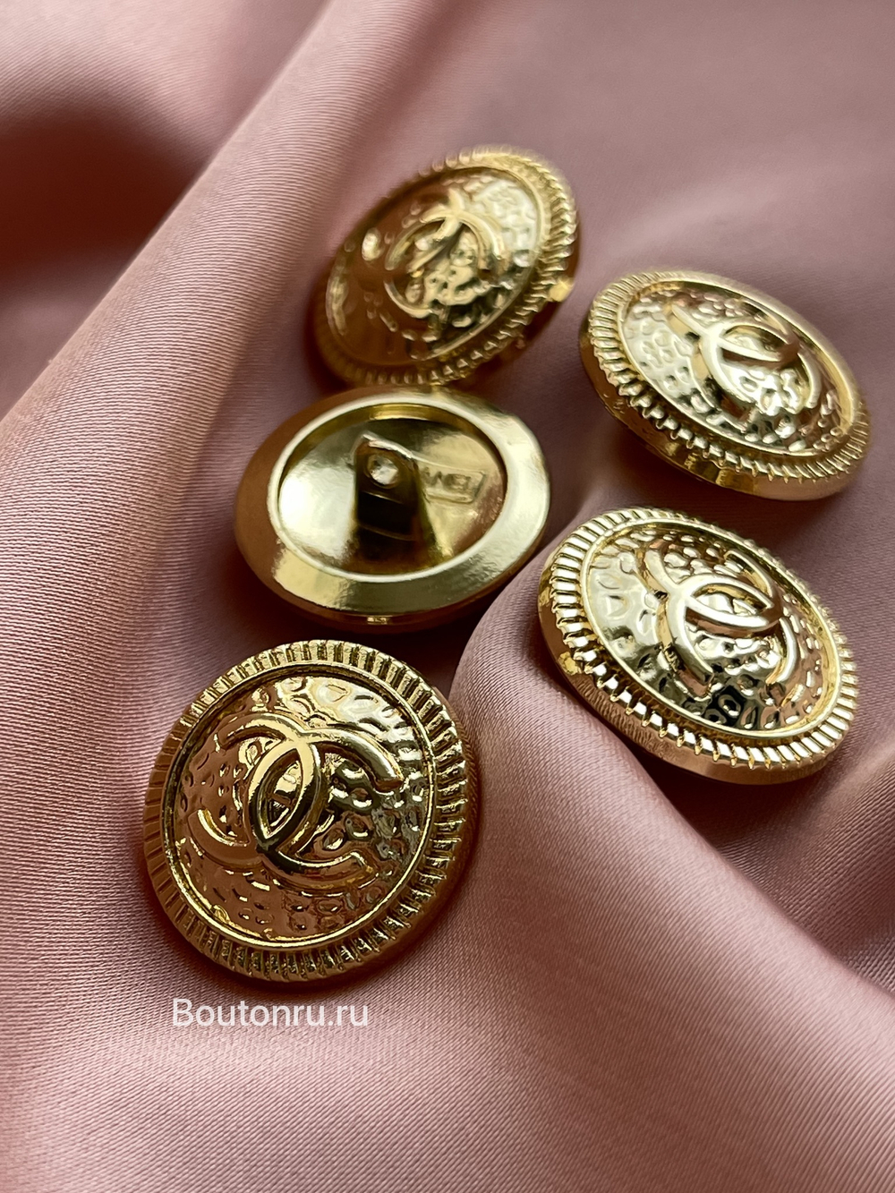 Пуговицы Шан. золото с мятым эффектом
