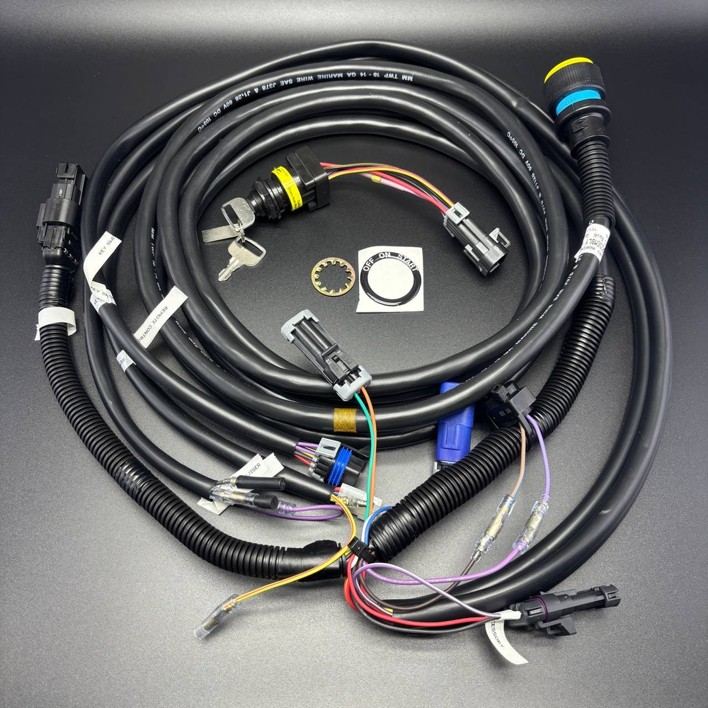 Кабель электр. с замком зажигания, 15 фт (HARNESS/KEY SWTCH 15ft 14 Pin) (Quicksilver)