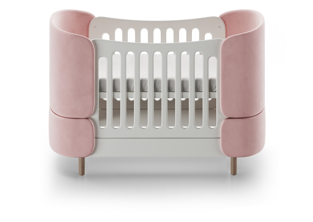 Кроватка-трансформер KIDI Soft (розовый)