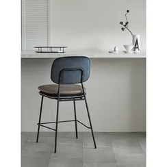 Стул полубарный pea, велюр, темно-серый/бежевый