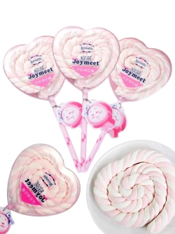 Воздушный зефир на палочке Розовое Сердце 60 г * 3 шт