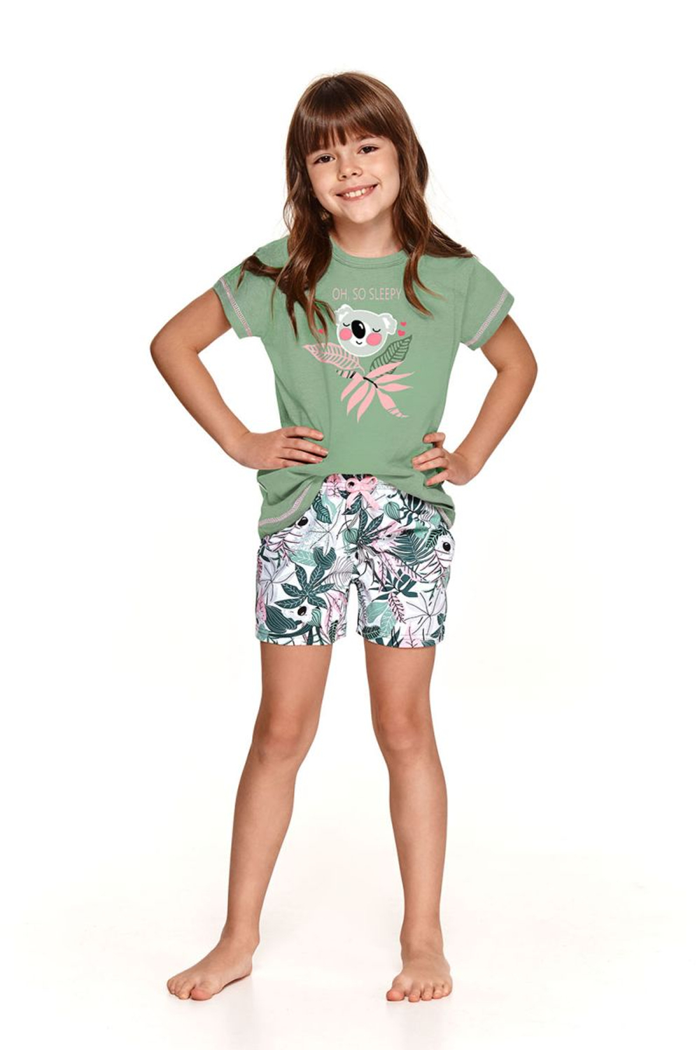 Хлопковая пижама для девочек Hania с коалами (Размер: 110) (Цвет: желтый)