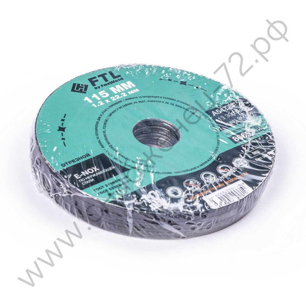 Круг отрезной по нержавеющей стали FTL E-Nox 115 х 1,2 х 22,2 мм A54TBF