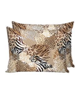 Постельное белье Сказка "Сафари" 2-спальный Наволочка 50х70 см 2 шт Простынь на резинке 160х200 см Пододеяльник 175х215 см, перкаль