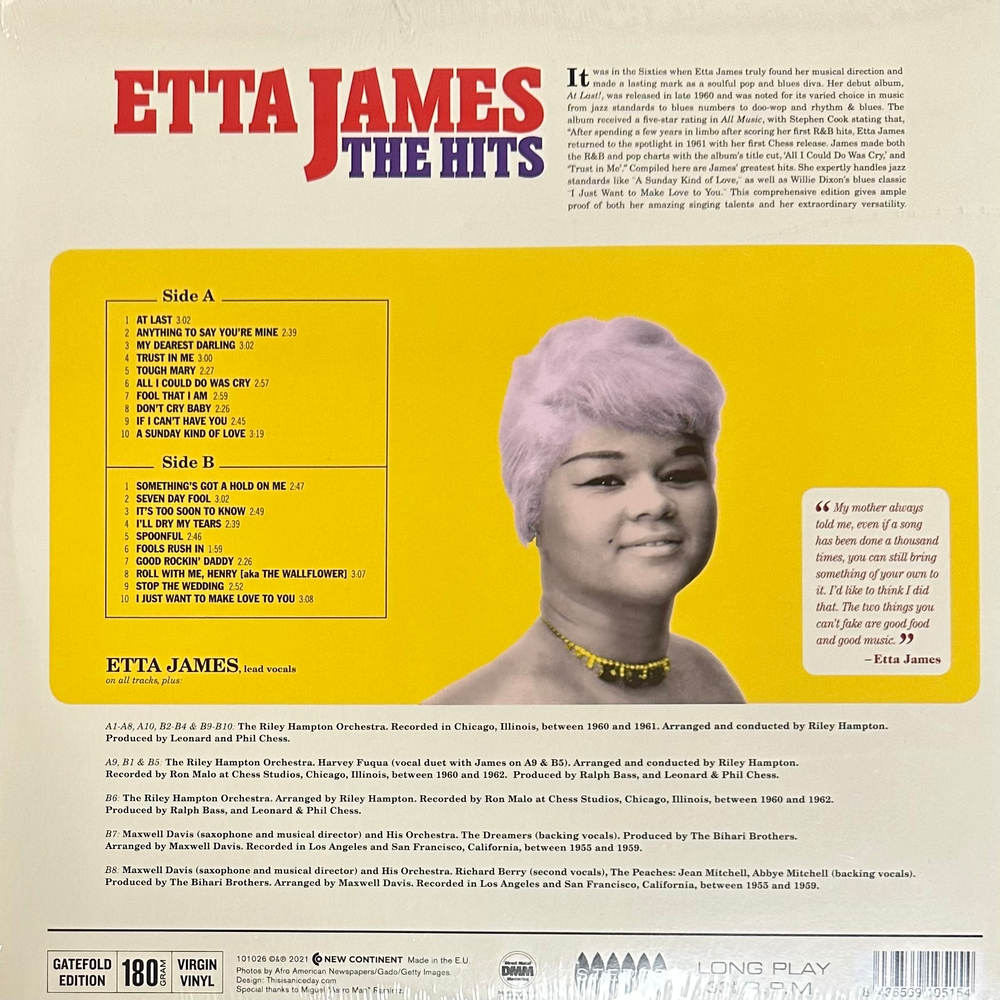 Etta James ‎– The Hits (Европа 2021г.)