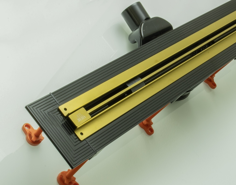 Трап душевой с гидрозатвором (РЕГУЛИРУЕМАЯ  ДЛИНА, Мат. Золото) 120см ViEiR  (4/1шт)