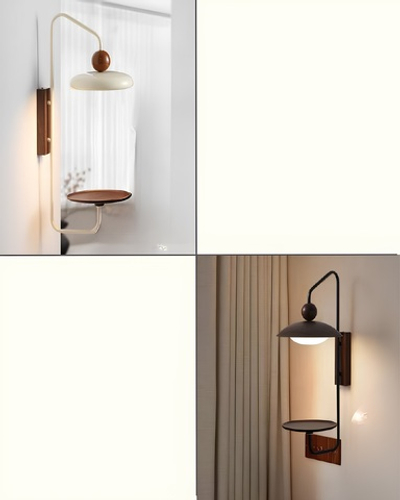 Элегантные настенные светильники с полочкой