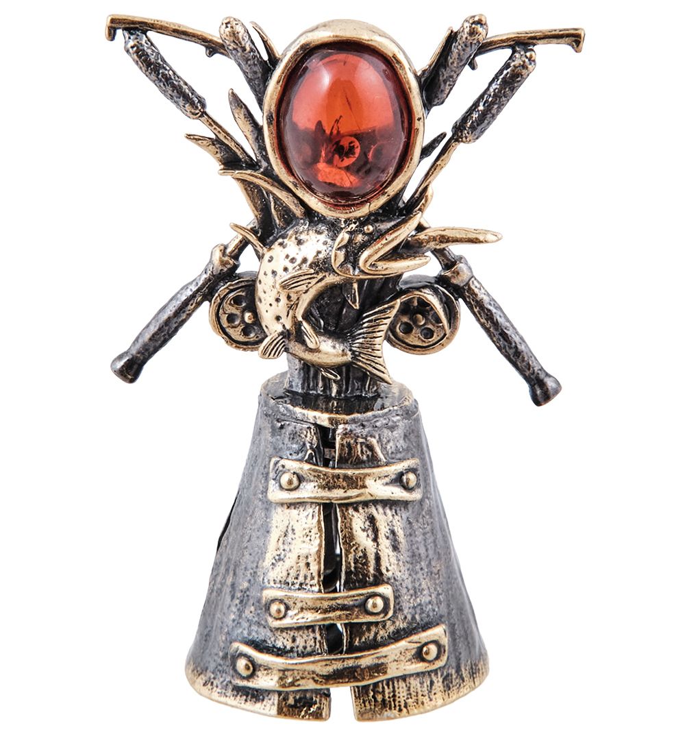 AM-3985 Колокольчик «Рыбака» (латунь, янтарь)