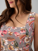 Майка М-040/серый-тропическиелистья