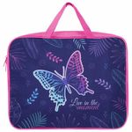 Папка на молнии с ручками BRAUBERG А4, 1 отделение, полиэстер, ширина 80 мм, "Beautiful butterfly", 271128