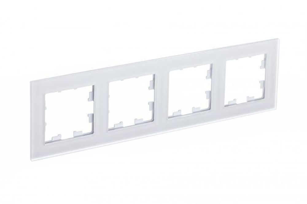 Рамка 4-м AtlasDesign Nature матов. стекло бел. SE ATN330104