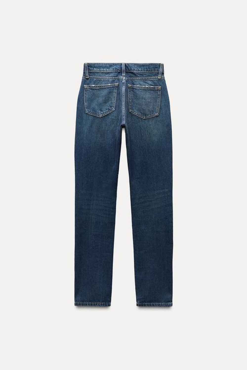 ZARA ДЖИНСЫ ПРЯМОГО КРОЯ С НИЗКОЙ ПОСАДКОЙ — ZW COLLECTION, СИНИЙ