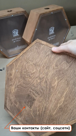 Копилка для винных пробок деревянная, шестигранная, с покраской, акрил с двух сторон