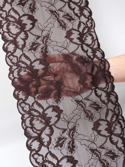 Эластичное кружево для белья цвет шоколад ширина 22 см