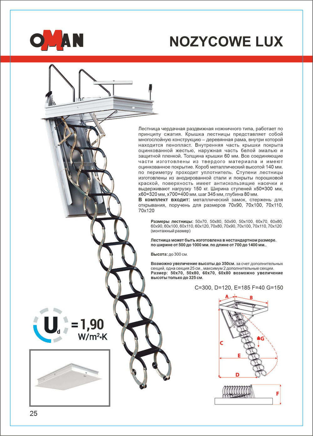 NOZYCOWE LUX (ЧЕХИЯ) чердачная лестница с люком