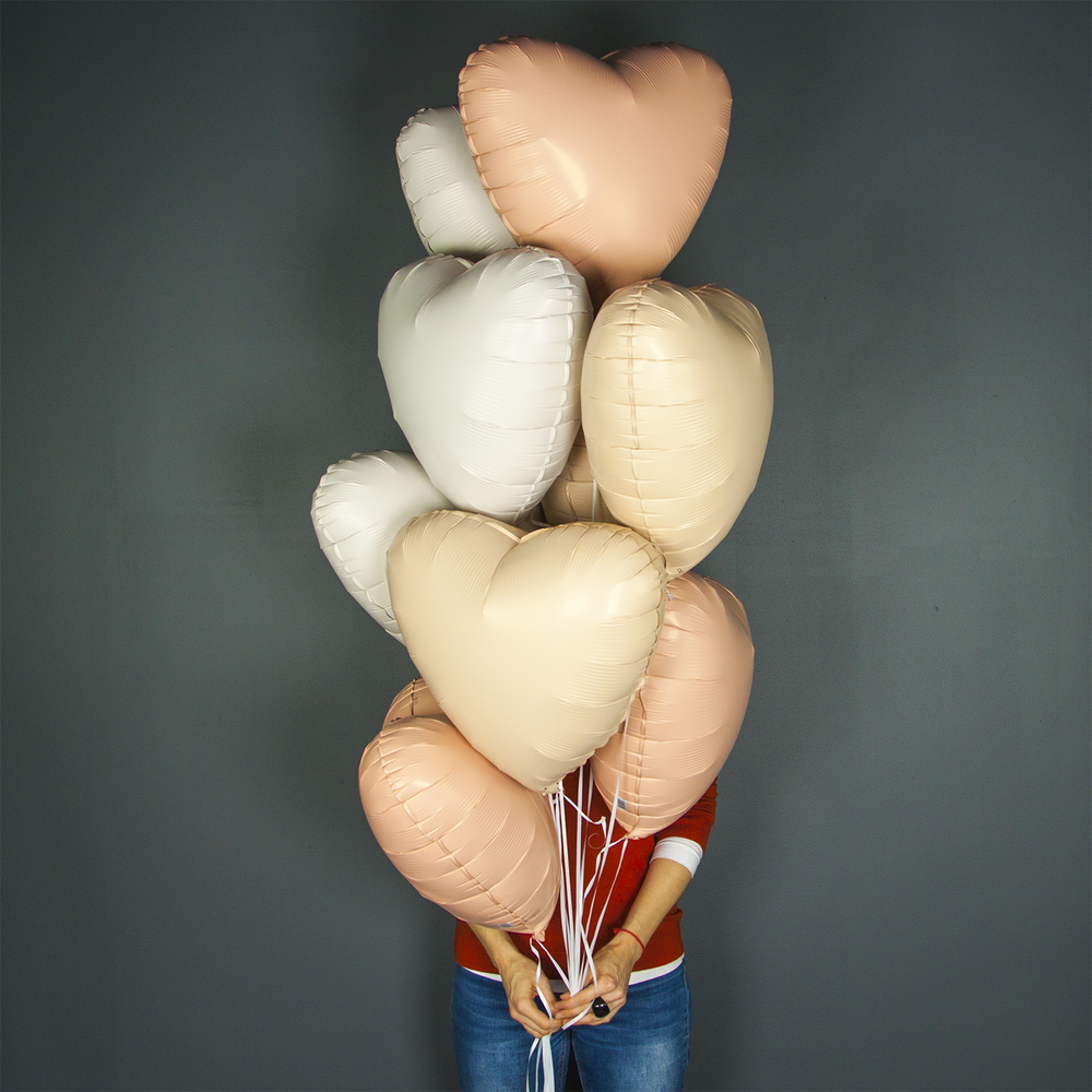 Сердце 19" Пудра, сатин Agura