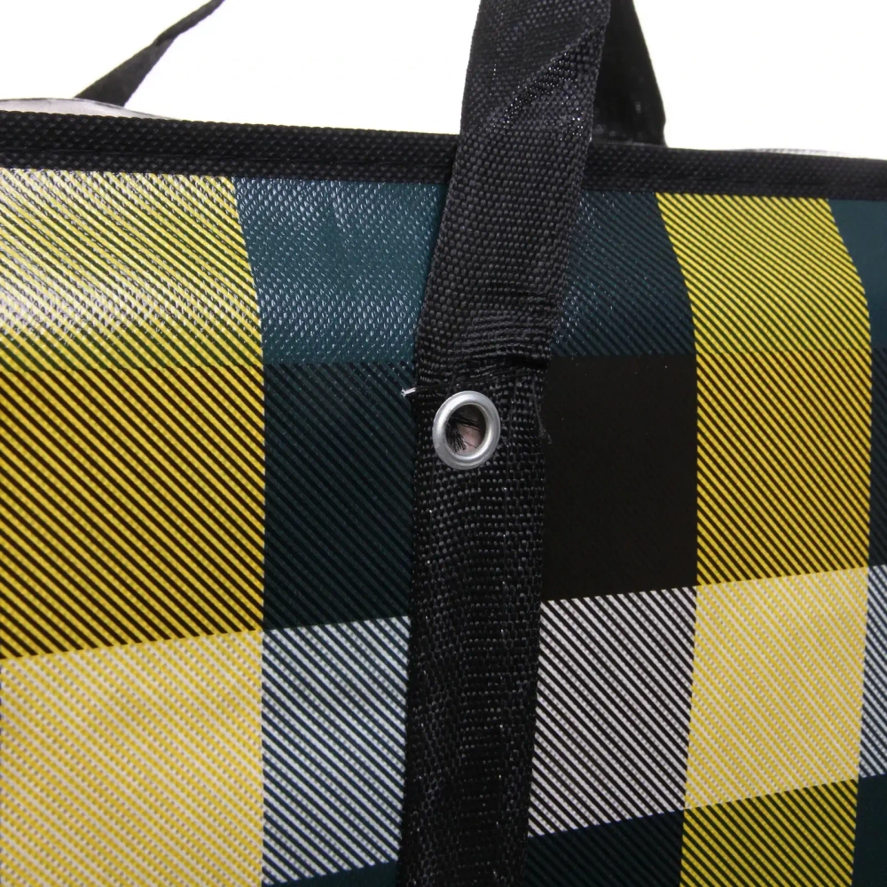 Сумка хозяйственная с внешним карманом « БАУЛ», цвет жёлтый/чёрный, 70*55*23см