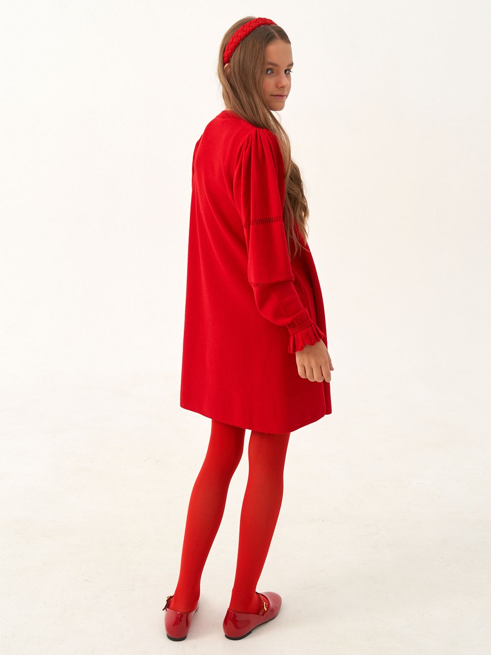 Платье для девочки с длинным рукавом AT1039 красный