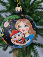 Шар стеклянный Щелкунчик,  ручная роспись