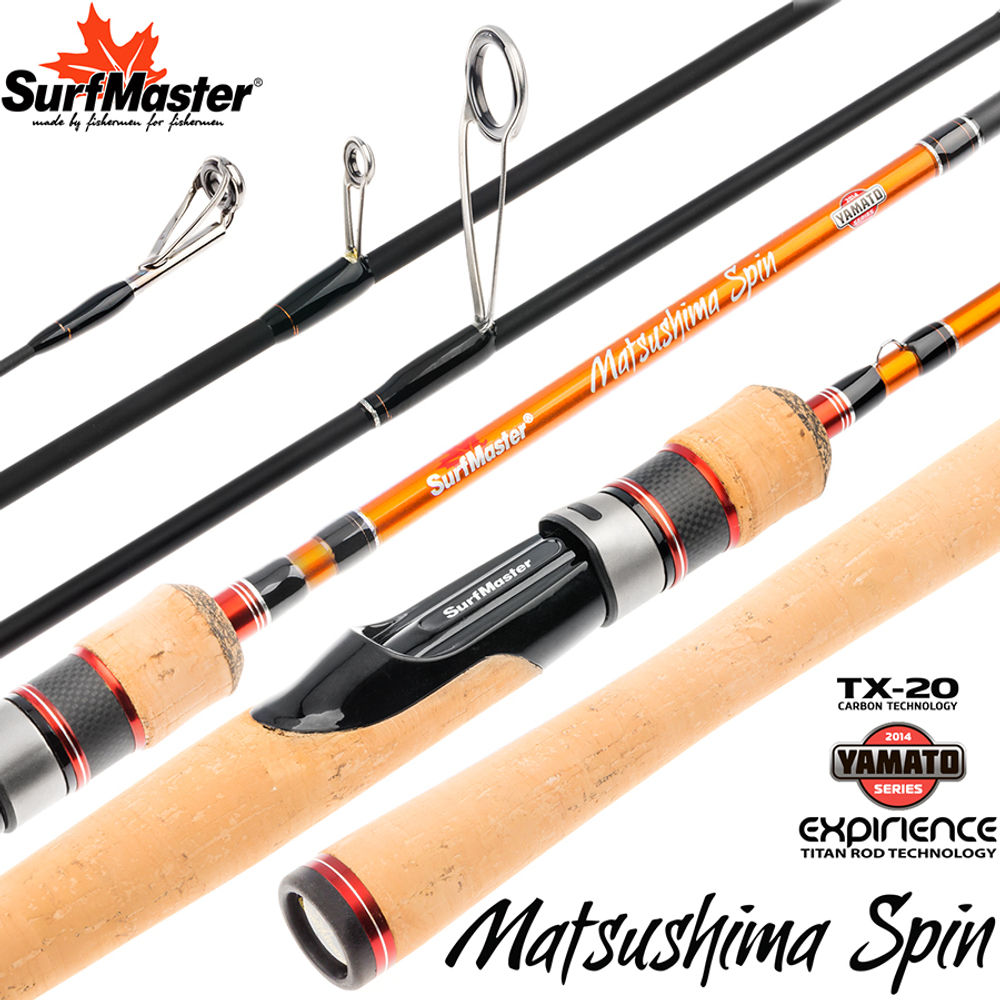 Спиннинг штекерный угольный 2 колена S Master YS5002 Yamato Series Matsushima Spin TX-20 (4,5-19) 2,25 м