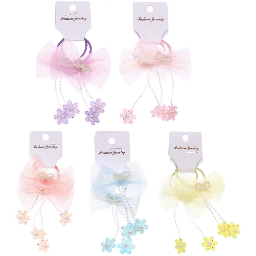 Резинки для волос детские 2шт «КОНФЕТКИ», бабочки, микс 5 цветов, d-3см